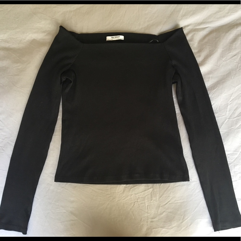 Zara off the shoulder ribbed top
